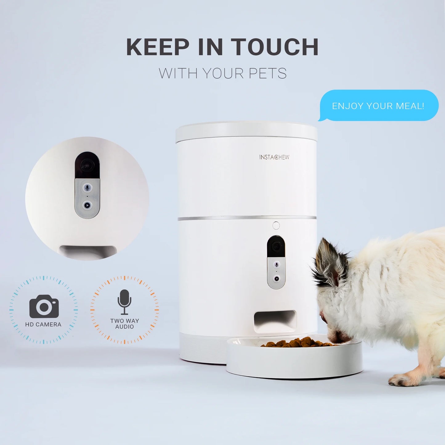 Automatic Pet Feeder with HD Camera - 4L Smart Dry Food Dispenser for Cats & Dogs, 1080P Night Vision, 2-Way Audio, App-Controlled Portion Scheduling