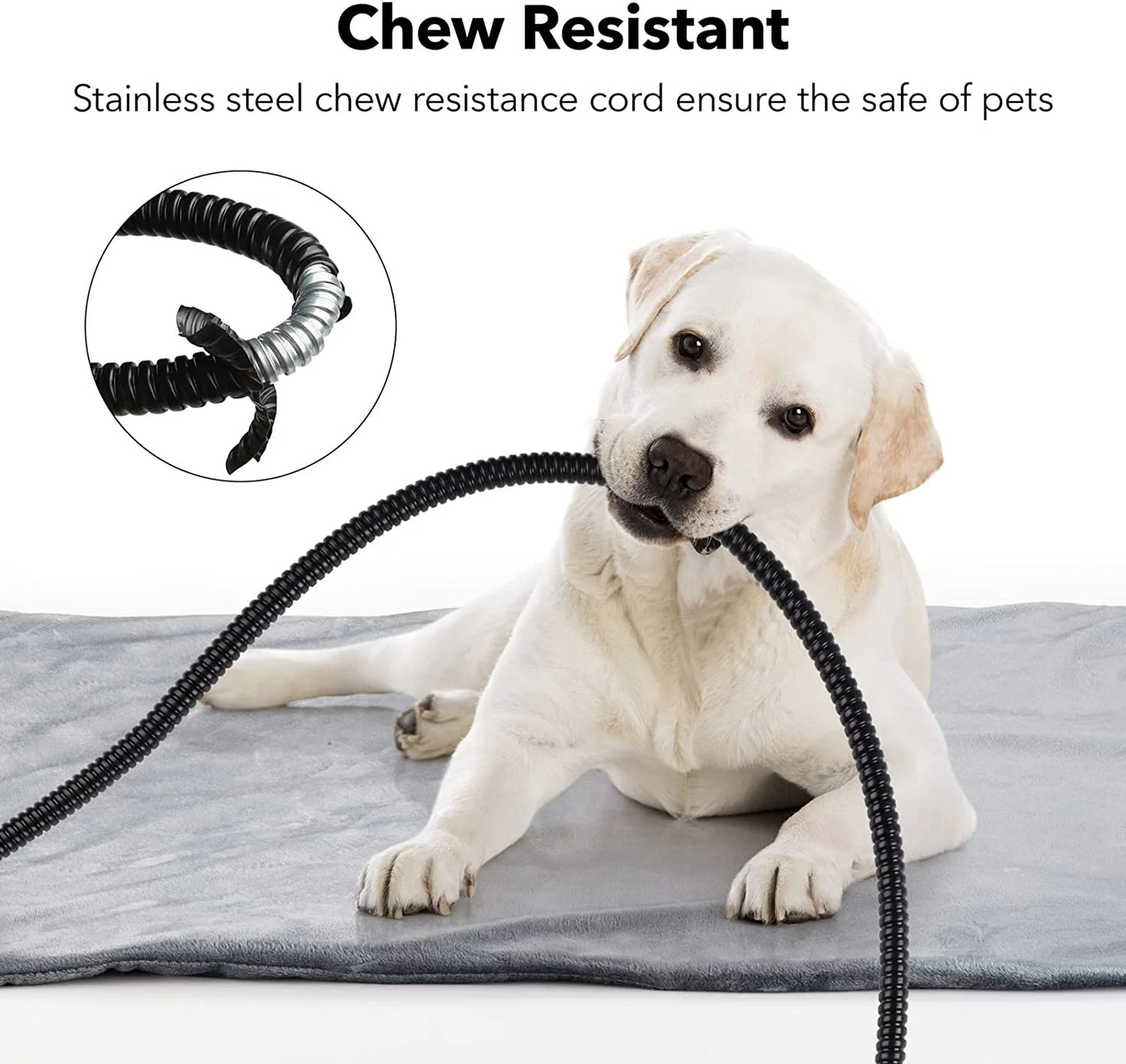 Pet Heating Pad, Dog Cat Self-Warming Bed with Timer, 16" X 28" Indoor Heating Mat for Dogs Cats with Chew Resistant Cord, Electric Heating Pads for Old Pets with 6 Temperature Modes