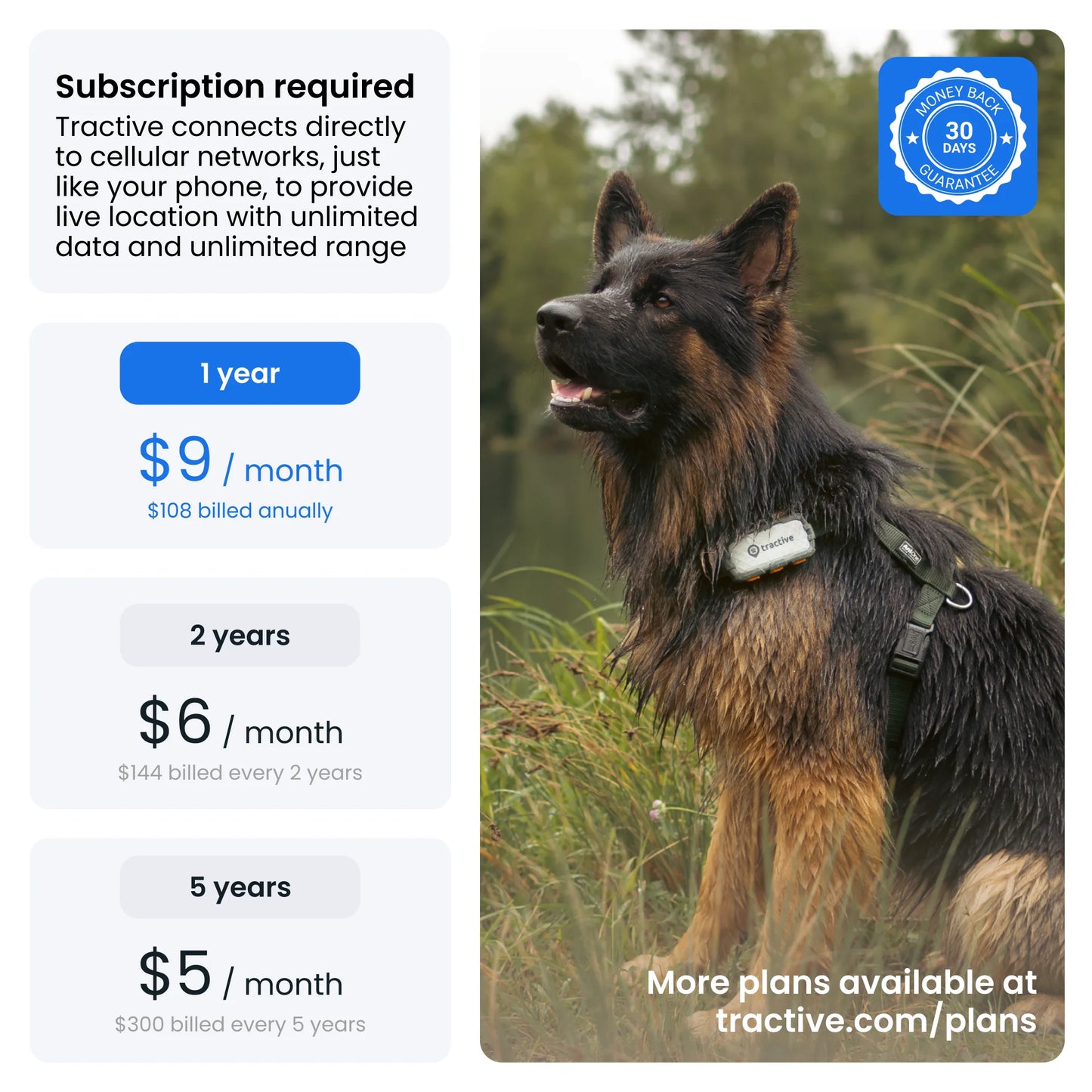 XL Smart GPS Dog Tracker (50 Lbs+) with Vital Signs Monitoring (Adventure Edition)
