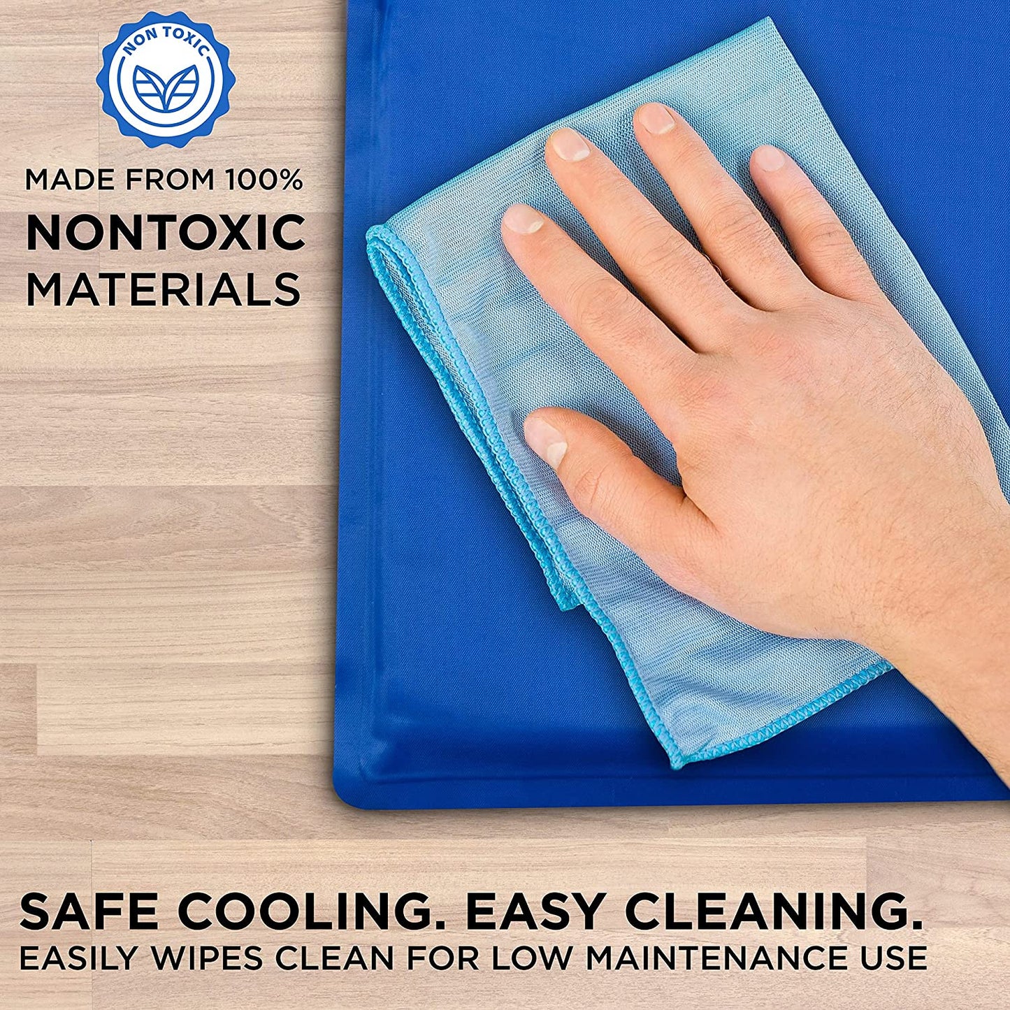 Dog Self Cooling Mat Pad for Kennels, Crates and Beds, Non-Toxic, Durable Solid Cooling Gel Material. No Refrigeration or Electricity Needed, Small 16" X 20"