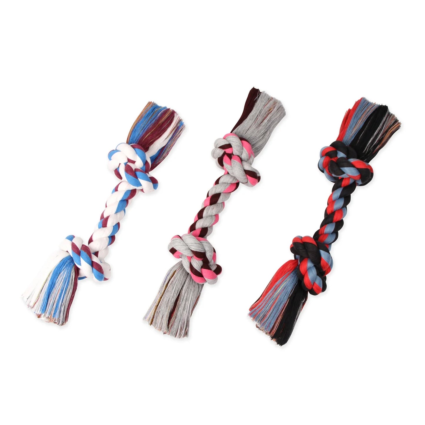 Flossy Chews Cottonblend Bone Rope Dog Toy, Colossal, 19", Assorted Colors