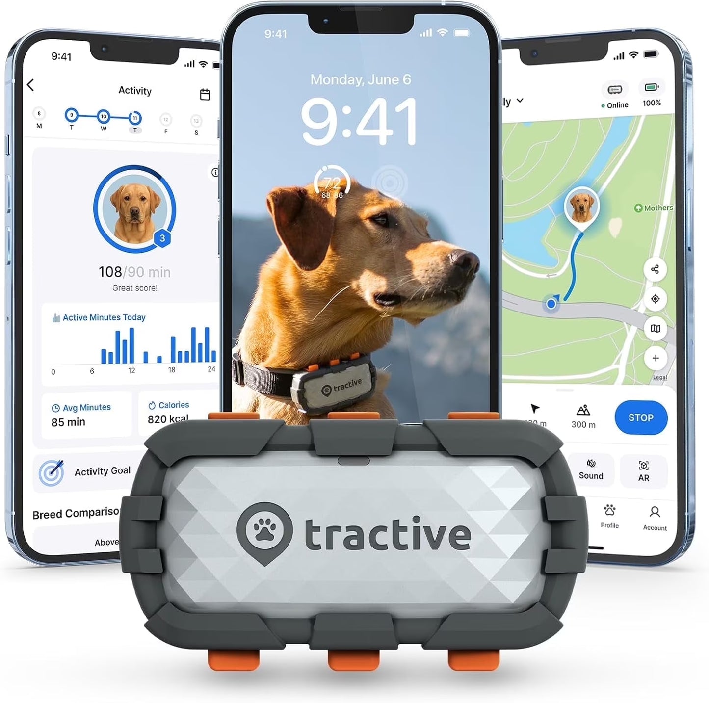 XL Smart GPS Dog Tracker (50 Lbs+) with Vital Signs Monitoring (Adventure Edition)