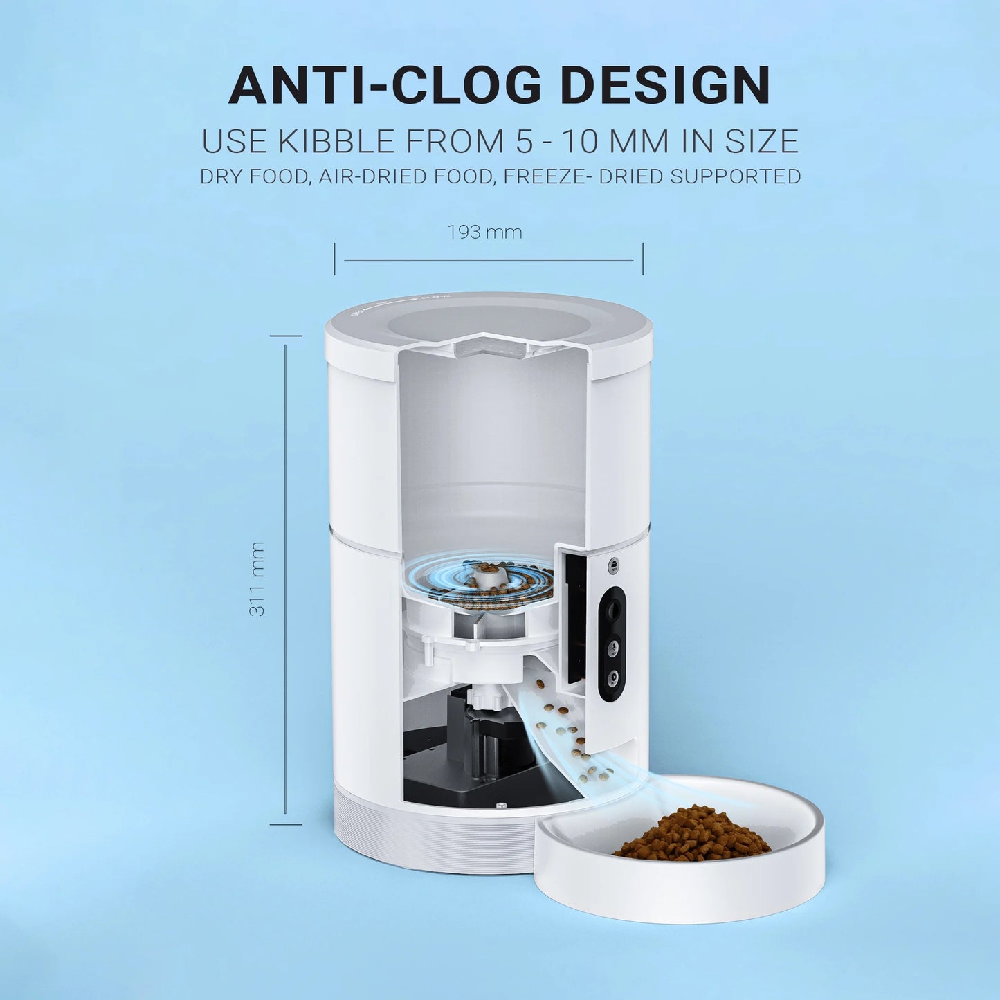 Automatic Pet Feeder with HD Camera - 4L Smart Dry Food Dispenser for Cats & Dogs, 1080P Night Vision, 2-Way Audio, App-Controlled Portion Scheduling