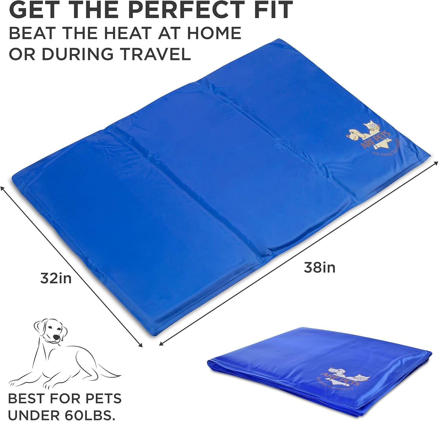 Dog Self Cooling Mat Pad for Kennels, Crates and Beds, Non-Toxic, Durable Solid Cooling Gel Material. No Refrigeration or Electricity Needed, Small 16" X 20"