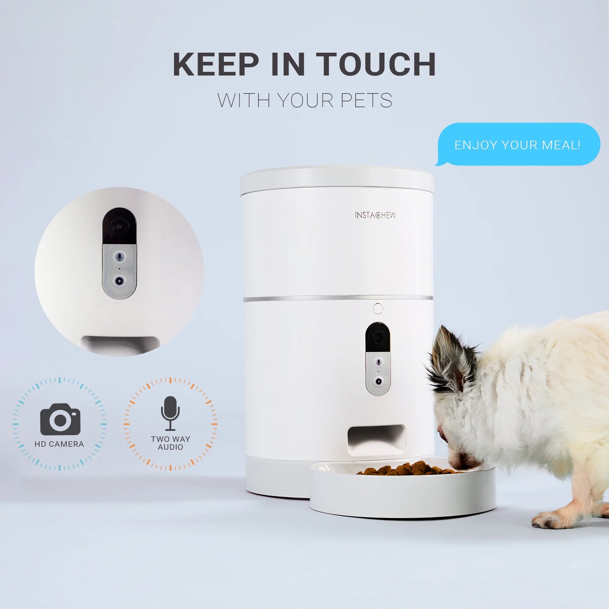 Automatic Pet Feeder with HD Camera - 4L Smart Dry Food Dispenser for Cats & Dogs, 1080P Night Vision, 2-Way Audio, App-Controlled Portion Scheduling