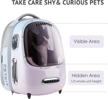 PetGadgetz PETKIT BreezyBack 2.0 – Airline-Approved Cat Backpack with Built-in Fan & Light Detachable, Ventilated Bubble Carrier for Cats & Small Dogs up to 17 lbs – Perfect for Travel, Hiking, and Daily Adventures