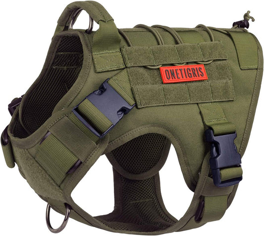 Tactical Dog Harness - Adjustable No-Pull Breathable Pet Vest with Handle for Outdoor Activities (Ranger Green, Small)