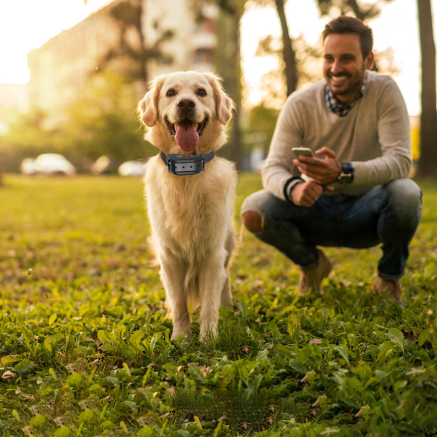 1Set 328FT Electric Wireless Dog Fence System with GPS Location Monitor Collar Receiver Rechargeable Beep Vibration Fence System for Small Medium Large Dogs
