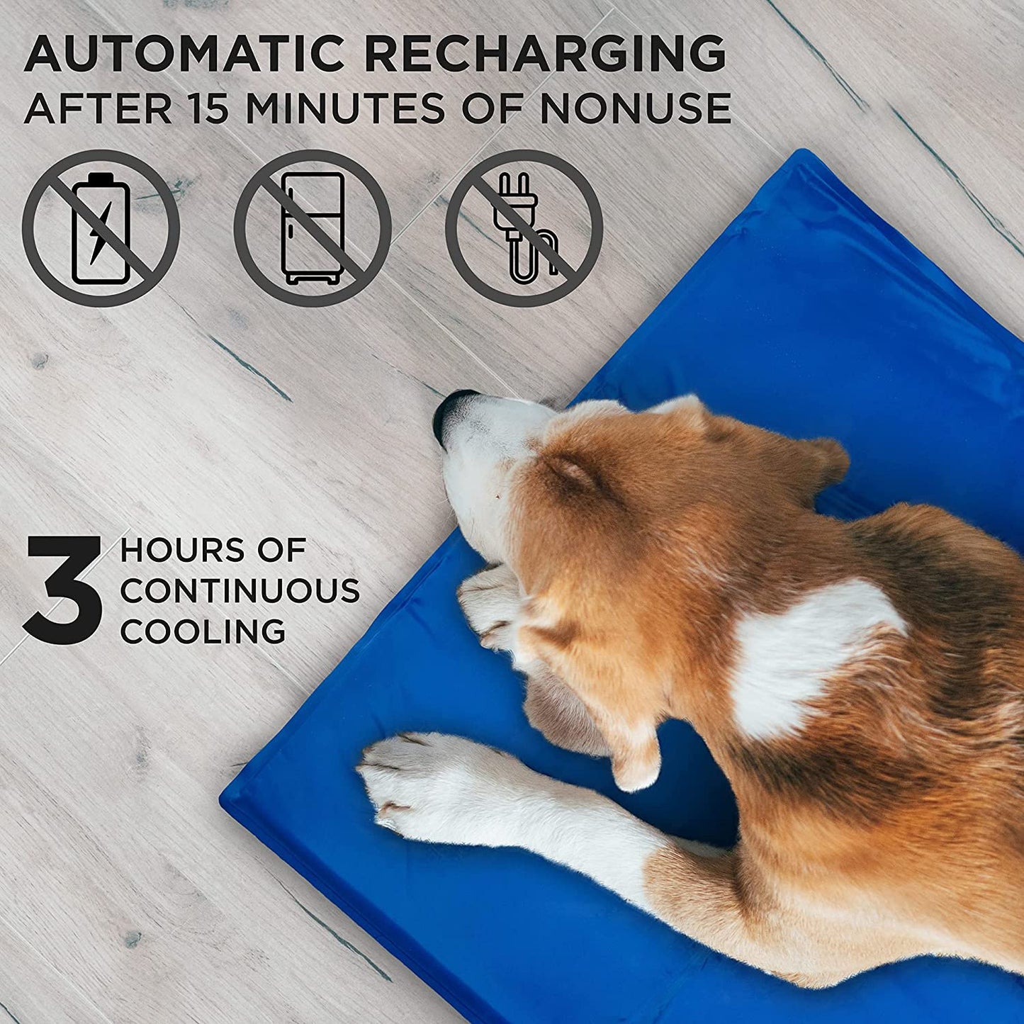 Dog Self Cooling Mat Pad for Kennels, Crates and Beds, Non-Toxic, Durable Solid Cooling Gel Material. No Refrigeration or Electricity Needed, Small 16" X 20"