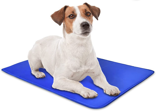 Dog Self Cooling Mat Pad for Kennels, Crates and Beds, Non-Toxic, Durable Solid Cooling Gel Material. No Refrigeration or Electricity Needed, Small 16" X 20"