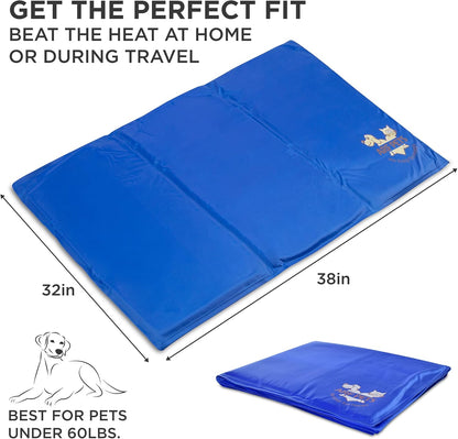 Dog Self Cooling Mat Pad for Kennels, Crates and Beds, Non-Toxic, Durable Solid Cooling Gel Material. No Refrigeration or Electricity Needed, Small 16" X 20"
