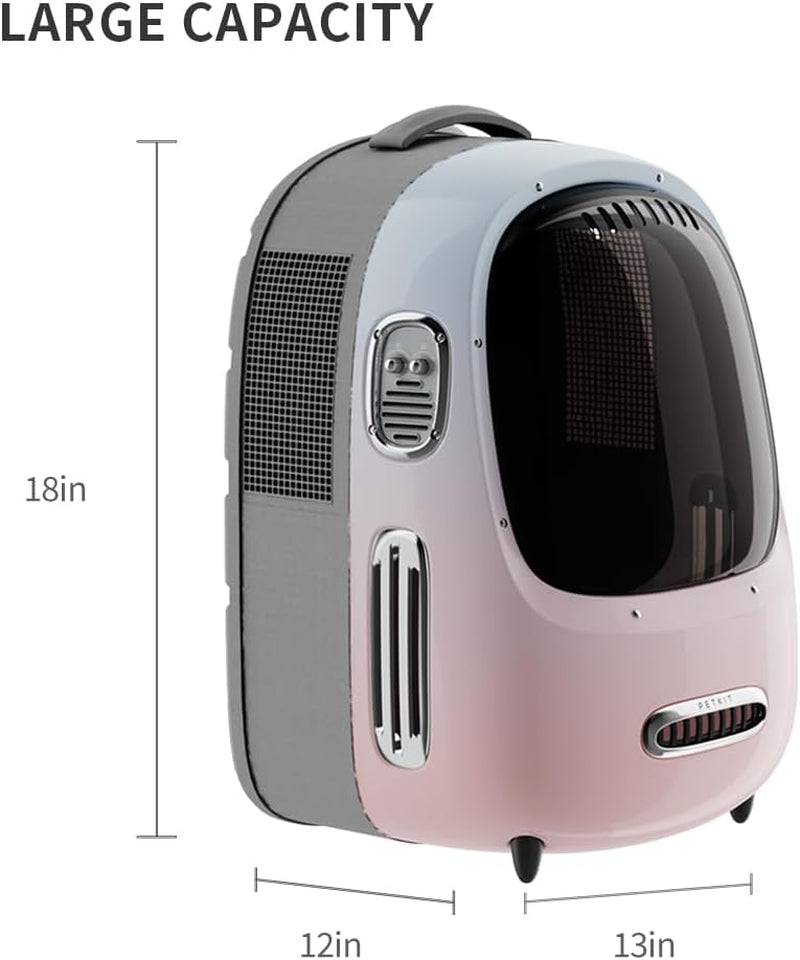 PetGadgetz PETKIT BreezyBack 2.0 – Airline-Approved Cat Backpack with Built-in Fan & Light Detachable, Ventilated Bubble Carrier for Cats & Small Dogs up to 17 lbs – Perfect for Travel, Hiking, and Daily Adventures
