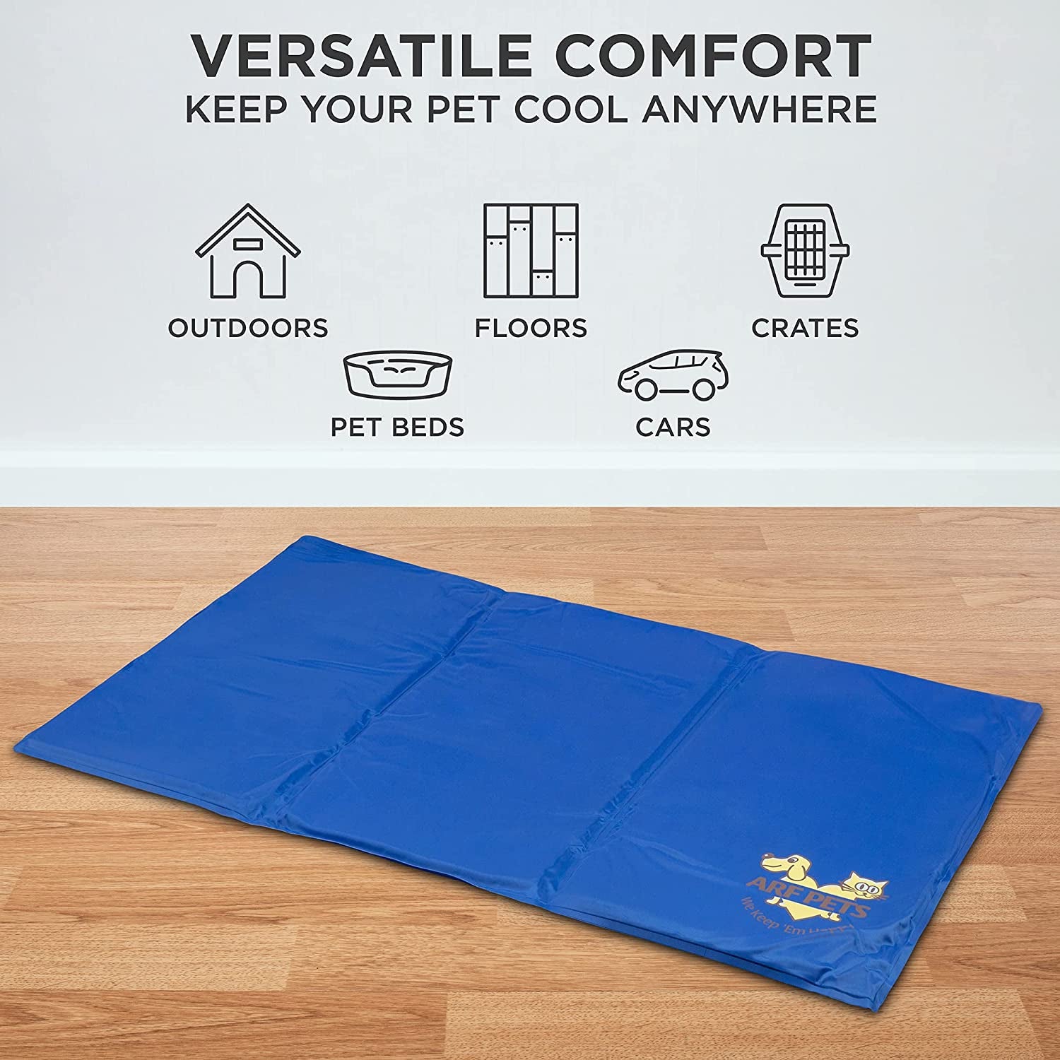 Dog Self Cooling Mat Pad for Kennels, Crates and Beds, Non-Toxic, Durable Solid Cooling Gel Material. No Refrigeration or Electricity Needed, Small 16" X 20"