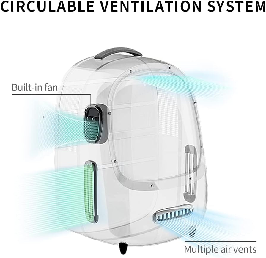 PetGadgetz PETKIT BreezyBack 2.0 – Airline-Approved Cat Backpack with Built-in Fan & Light Detachable, Ventilated Bubble Carrier for Cats & Small Dogs up to 17 lbs – Perfect for Travel, Hiking, and Daily Adventures