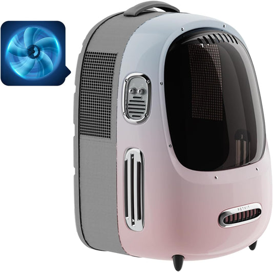 PetGadgetz PETKIT BreezyBack 2.0 – Airline-Approved Cat Backpack with Built-in Fan & Light Detachable, Ventilated Bubble Carrier for Cats & Small Dogs up to 17 lbs – Perfect for Travel, Hiking, and Daily Adventures