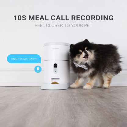 Automatic Pet Feeder with HD Camera - 4L Smart Dry Food Dispenser for Cats & Dogs, 1080P Night Vision, 2-Way Audio, App-Controlled Portion Scheduling