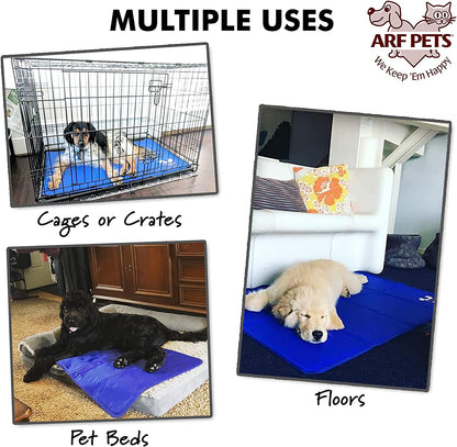 Dog Self Cooling Mat Pad for Kennels, Crates and Beds, Non-Toxic, Durable Solid Cooling Gel Material. No Refrigeration or Electricity Needed, Small 16" X 20"