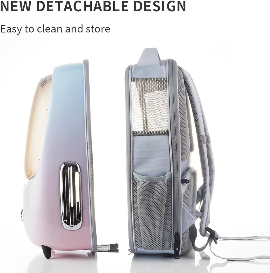 PetGadgetz PETKIT BreezyBack 2.0 – Airline-Approved Cat Backpack with Built-in Fan & Light Detachable, Ventilated Bubble Carrier for Cats & Small Dogs up to 17 lbs – Perfect for Travel, Hiking, and Daily Adventures