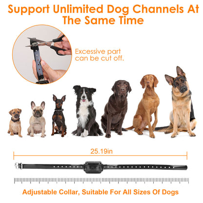 1Set 328FT Electric Wireless Dog Fence System with GPS Location Monitor Collar Receiver Rechargeable Beep Vibration Fence System for Small Medium Large Dogs